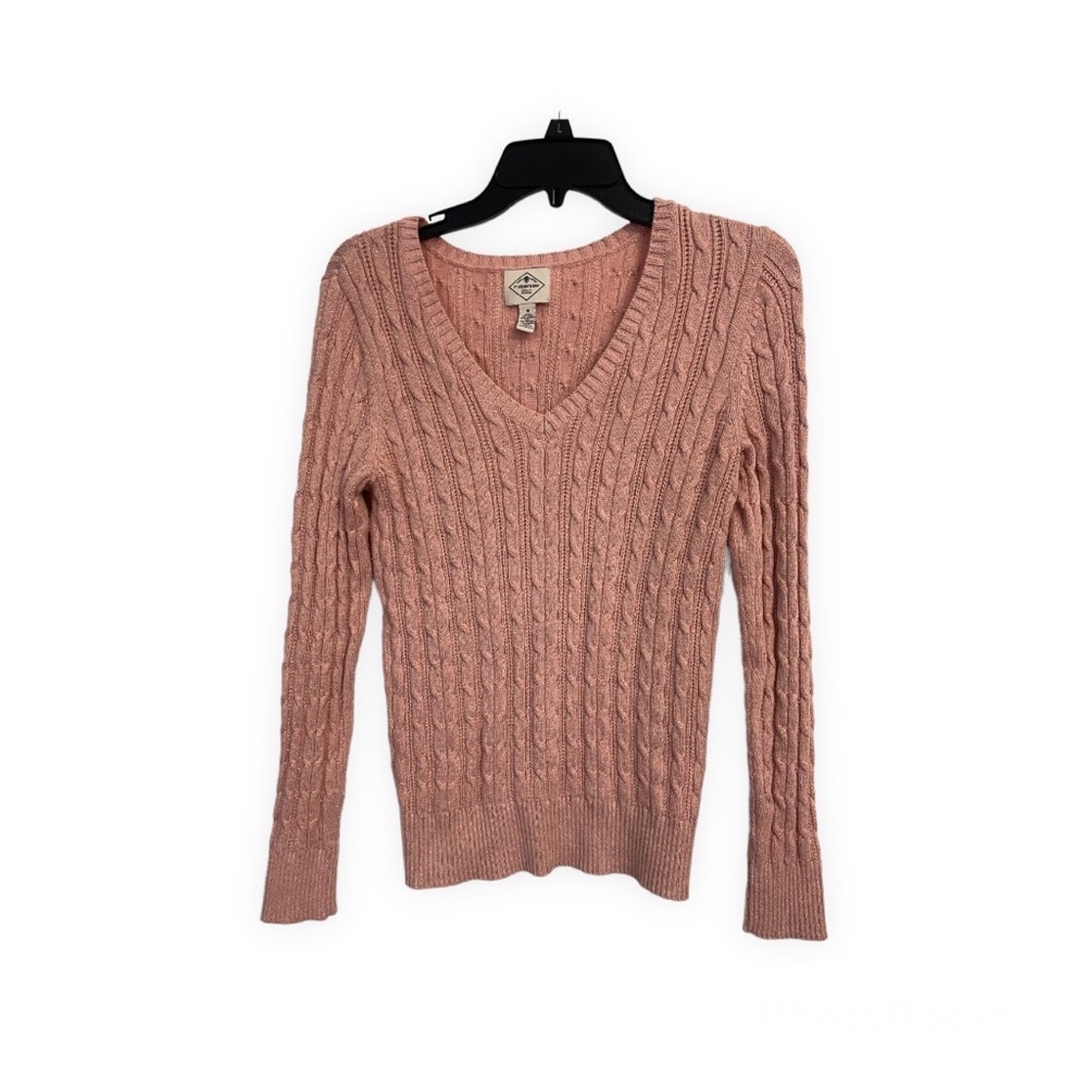 Women’s  Blush Pink Knit V-Neck Pullover Sweater Size Medium